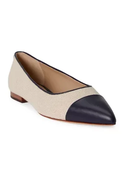 Londyn Canvas and Leather Ballet Flats