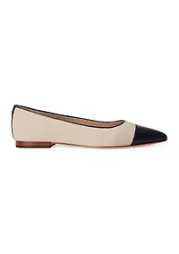 Londyn Canvas and Leather Ballet Flats