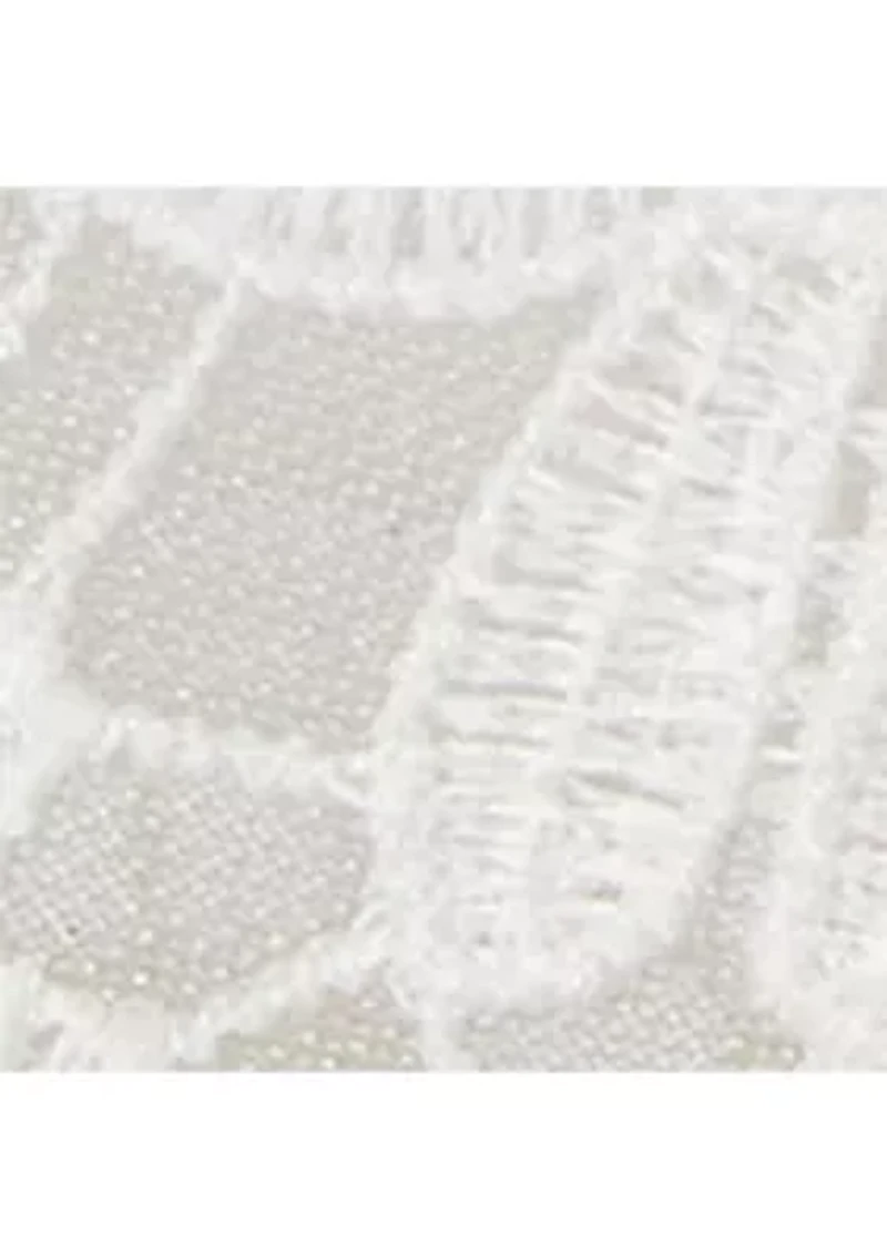 Jayna Leather-Trim Crocheted Lace Flats