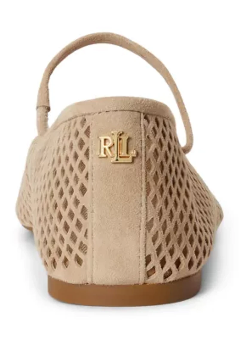 Jayna Perforated Suede Mary Jane Flats