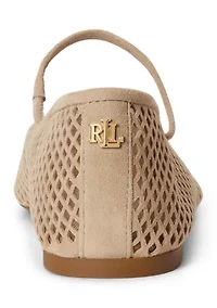 Jayna Perforated Suede Mary Jane Flats