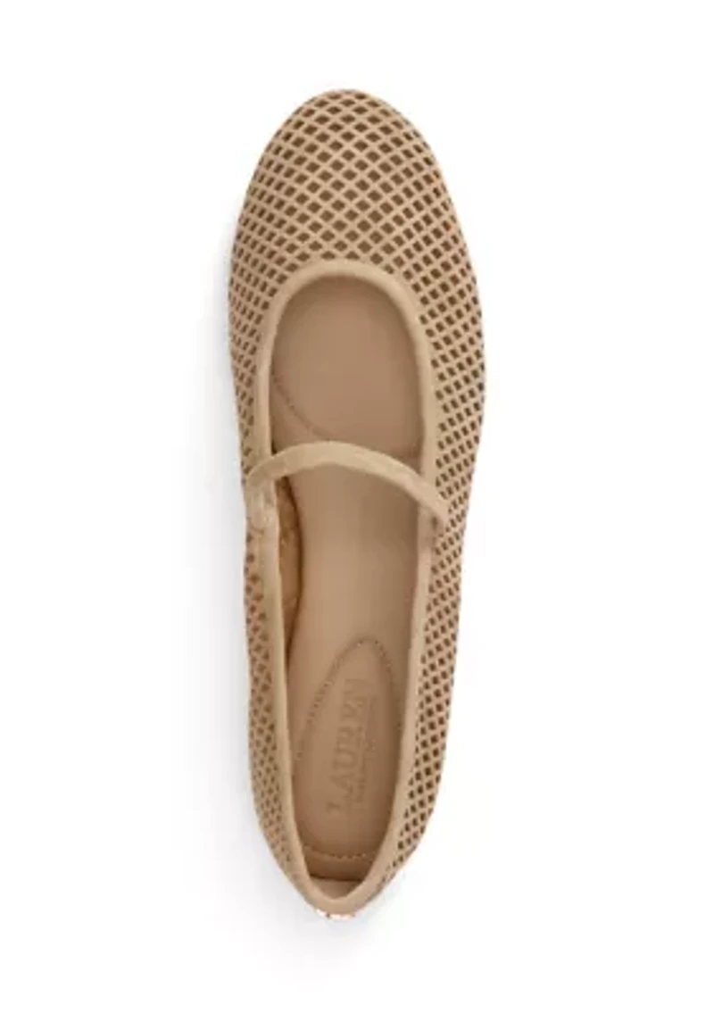 Jayna Perforated Suede Mary Jane Flats