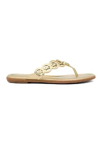 Janie Metallic Flip Flop Thong Sandals
