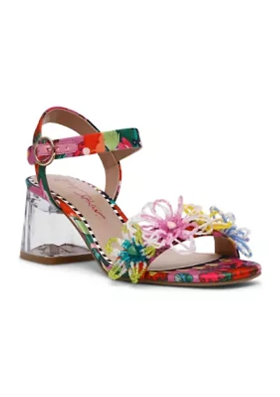 Cinthia Clear Block Heeled Sandals