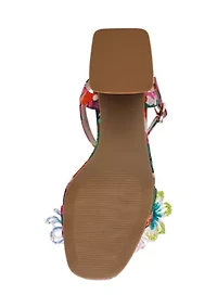 Cinthia Clear Block Heeled Sandals