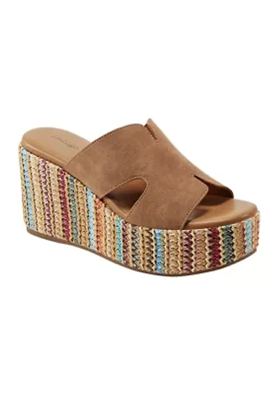 Wabian Multicolor Wedge Platform Sandals