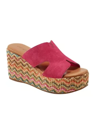 Wabian Multicolor Wedge Platform Sandals