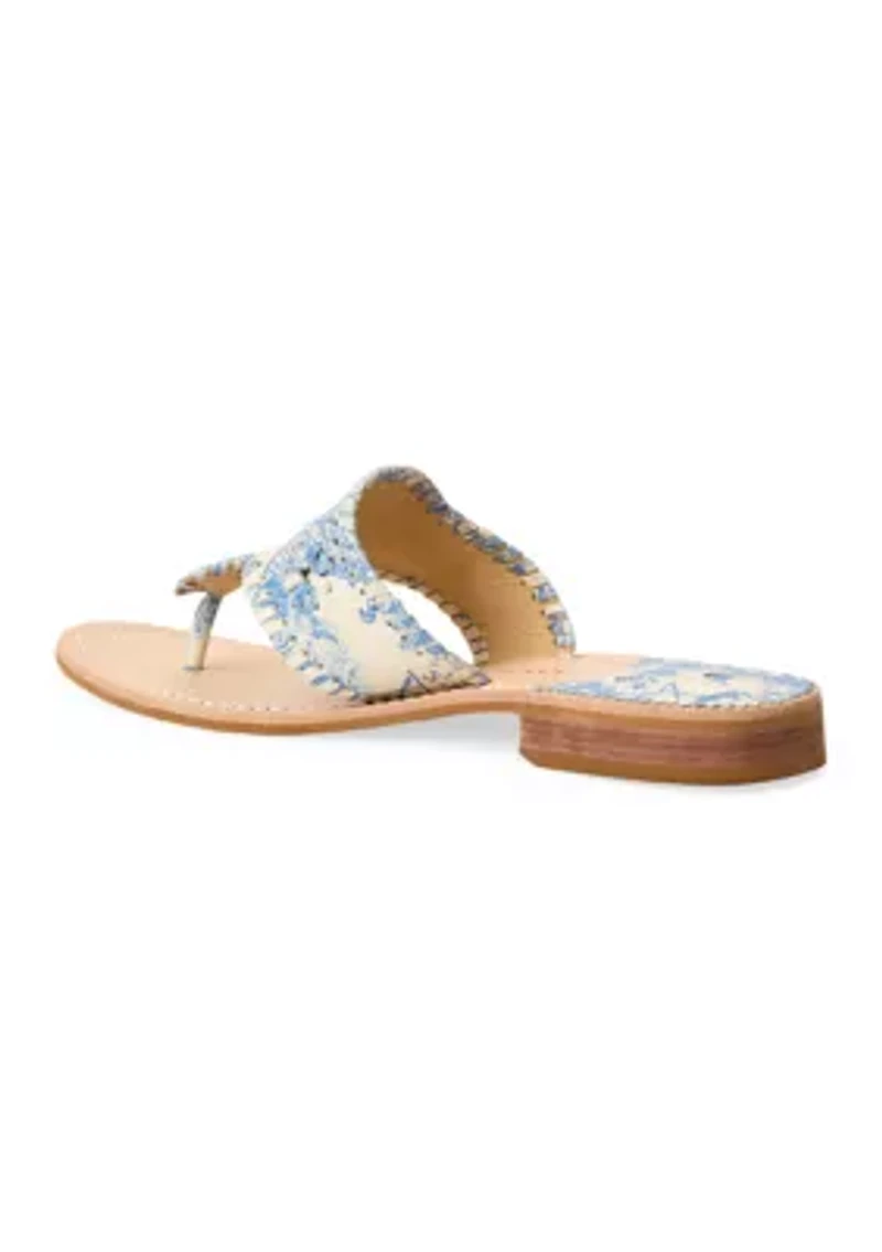 Jacks Leather Flat Sandals