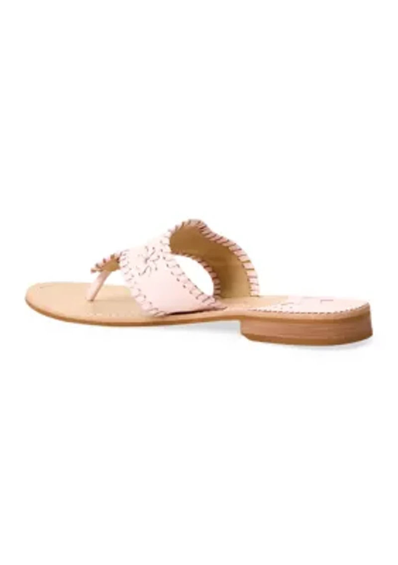 Jacks Leather Flat Sandals