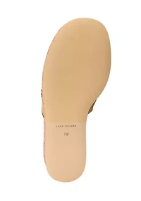 Jacks Cork & Leather Mid Wedge Thong Sandals