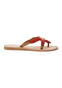 Starland Beaded Suede Flat Sandals