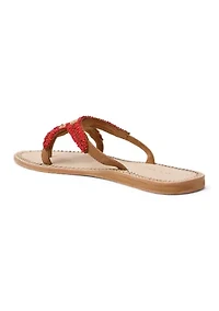 Starland Beaded Suede Flat Sandals