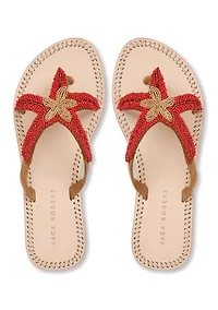 Starland Beaded Suede Flat Sandals