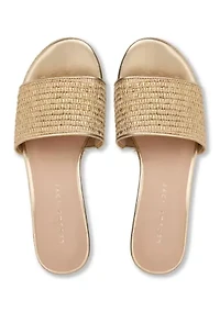 Bay Fabric Mid Wedge Heel Sandals