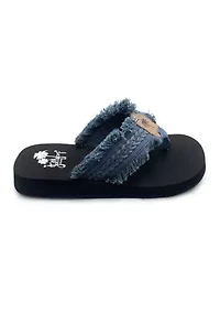 Toriana Woven Fringe Flip Flop Thong Sandals