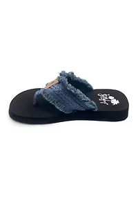 Toriana Woven Fringe Flip Flop Thong Sandals