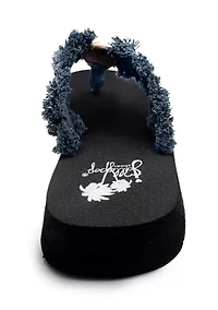 Toriana Woven Fringe Flip Flop Thong Sandals