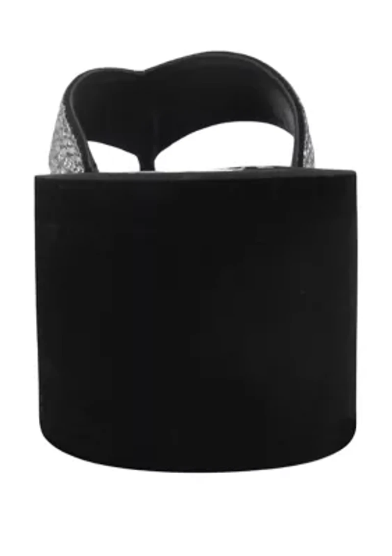 Sooya Beaded Wedge Thong Flip Flop Sandals