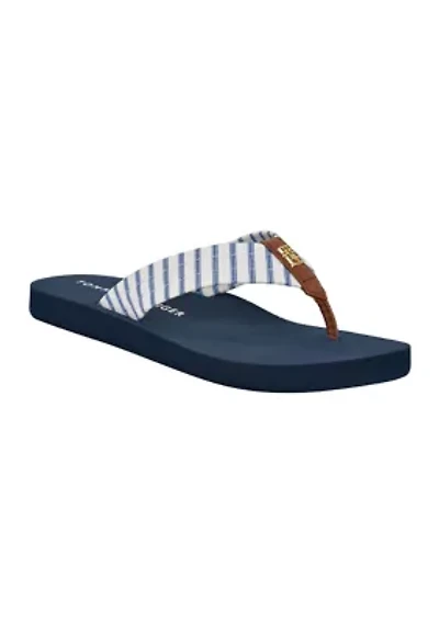 Janey Stripe Flip Flop Thong Sandals