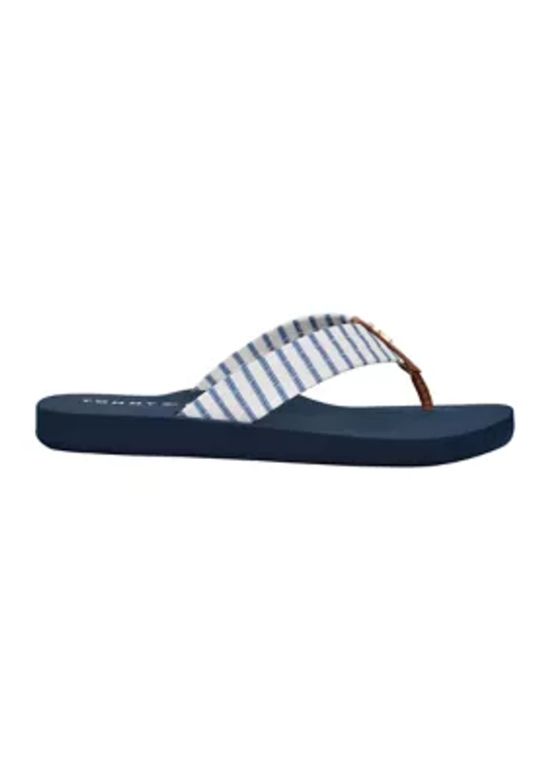 Janey Stripe Flip Flop Thong Sandals