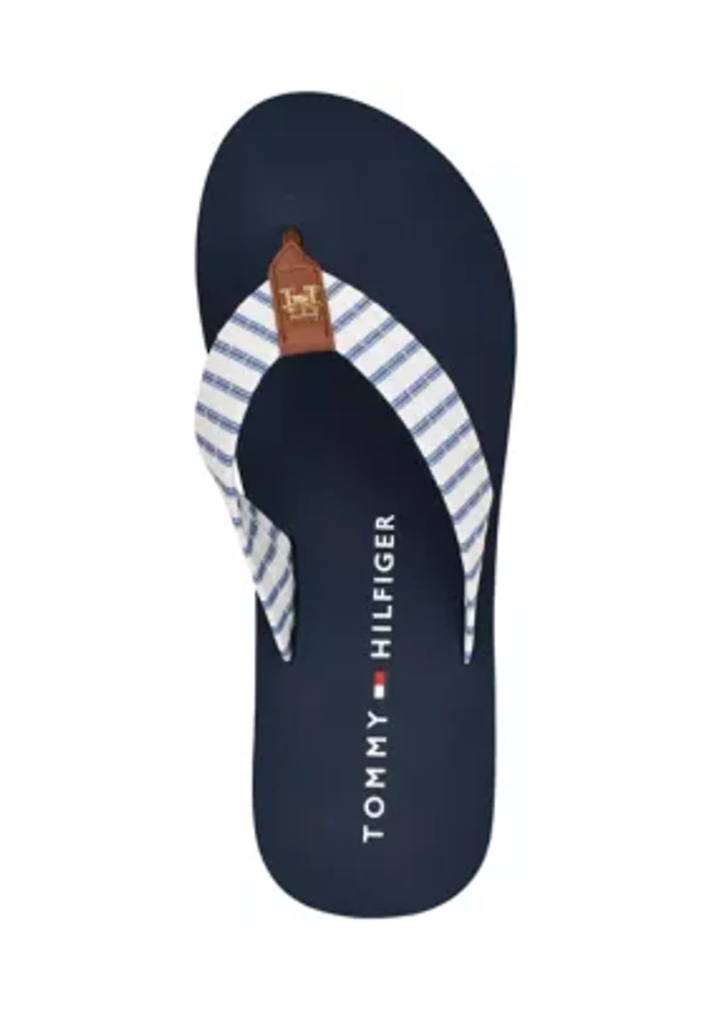 Janey Stripe Flip Flop Thong Sandals