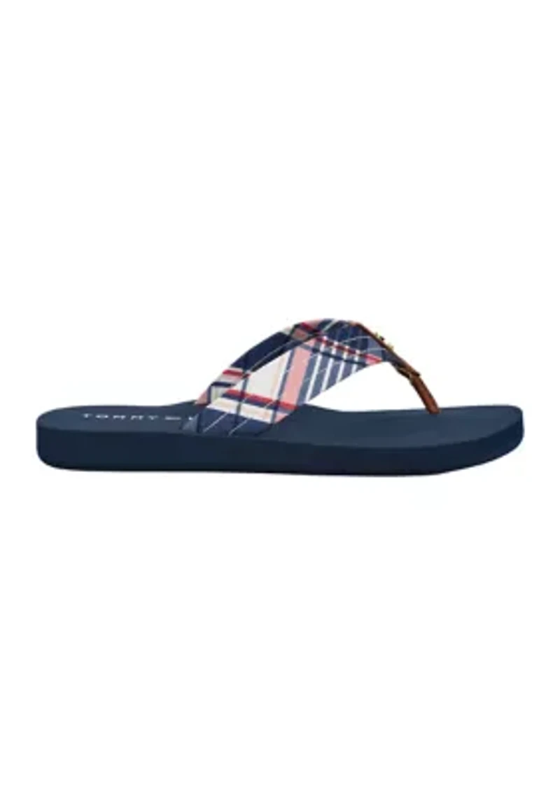 Collins Plaid Flip Flop Thong Sandals