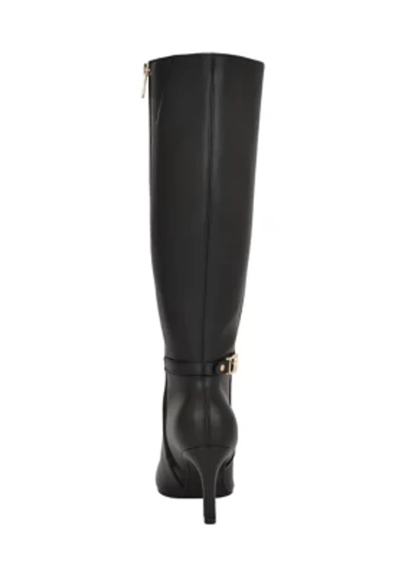 Janyze Women's Side Zip Pointed Toe Dress Boots