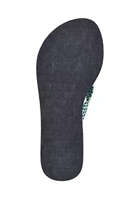 Raurei Lattice Wedge Flat Thong Flip Flop Sandals