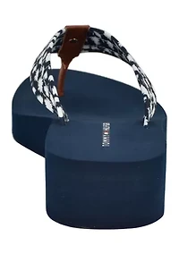 Rhalime Floral Wedge Flip Flop Thong Sandals