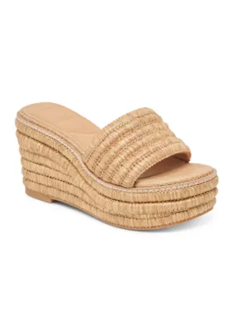 Throne Wedge Raffia Sandals