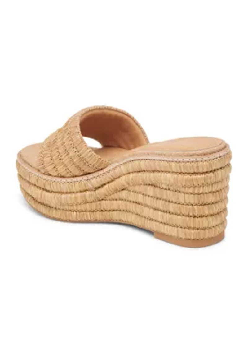 Throne Wedge Raffia Sandals