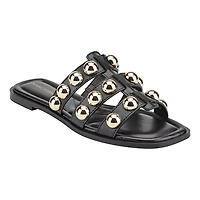 Zalary Square Toe Flat Slip-on Sandals