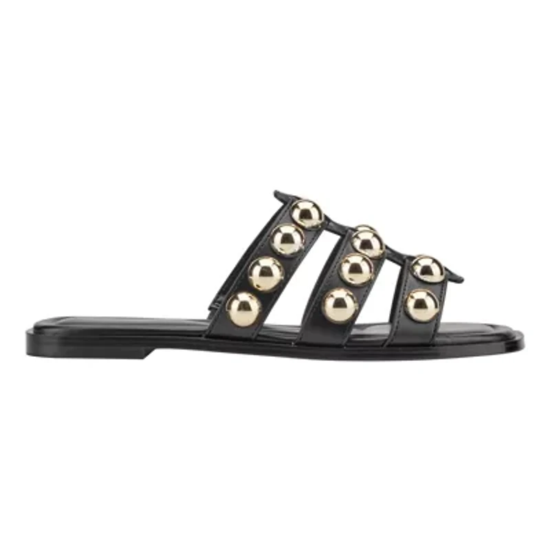 Zalary Square Toe Flat Slip-on Sandals