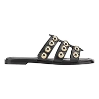 Zalary Square Toe Flat Slip-on Sandals