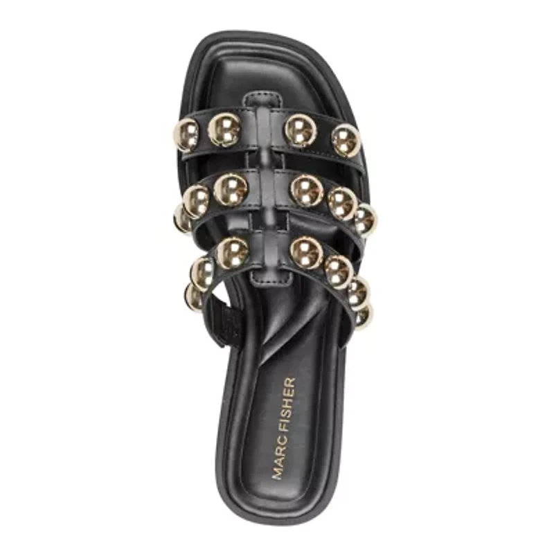 Zalary Square Toe Flat Slip-on Sandals