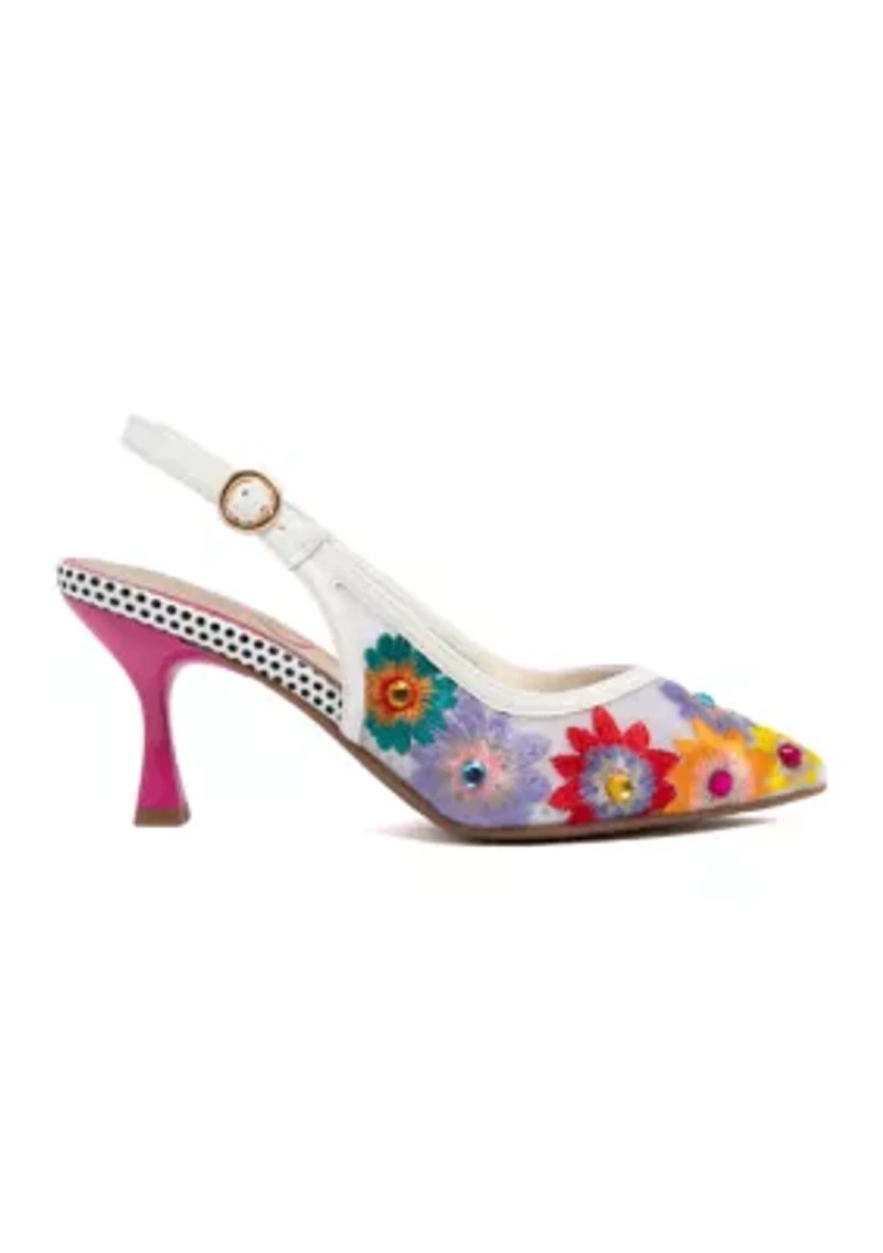 Day Floral 2 Sling Back Kitten Heels