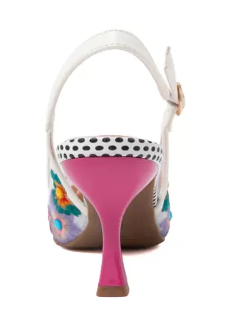 Day Floral 2 Sling Back Kitten Heels