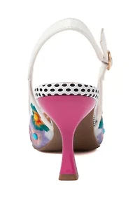 Day Floral 2 Sling Back Kitten Heels