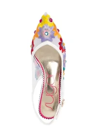 Day Floral 2 Sling Back Kitten Heels