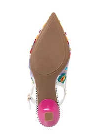 Day Floral 2 Sling Back Kitten Heels