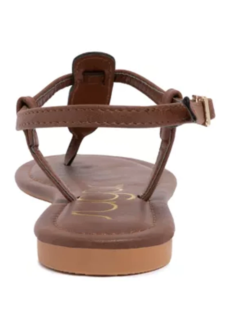 Gems Ankle Strap Thong Sandals
