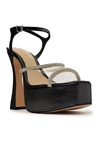 Aileen Crystal Clear Platform Sandals