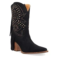 Star Power Suede Leather Bootie