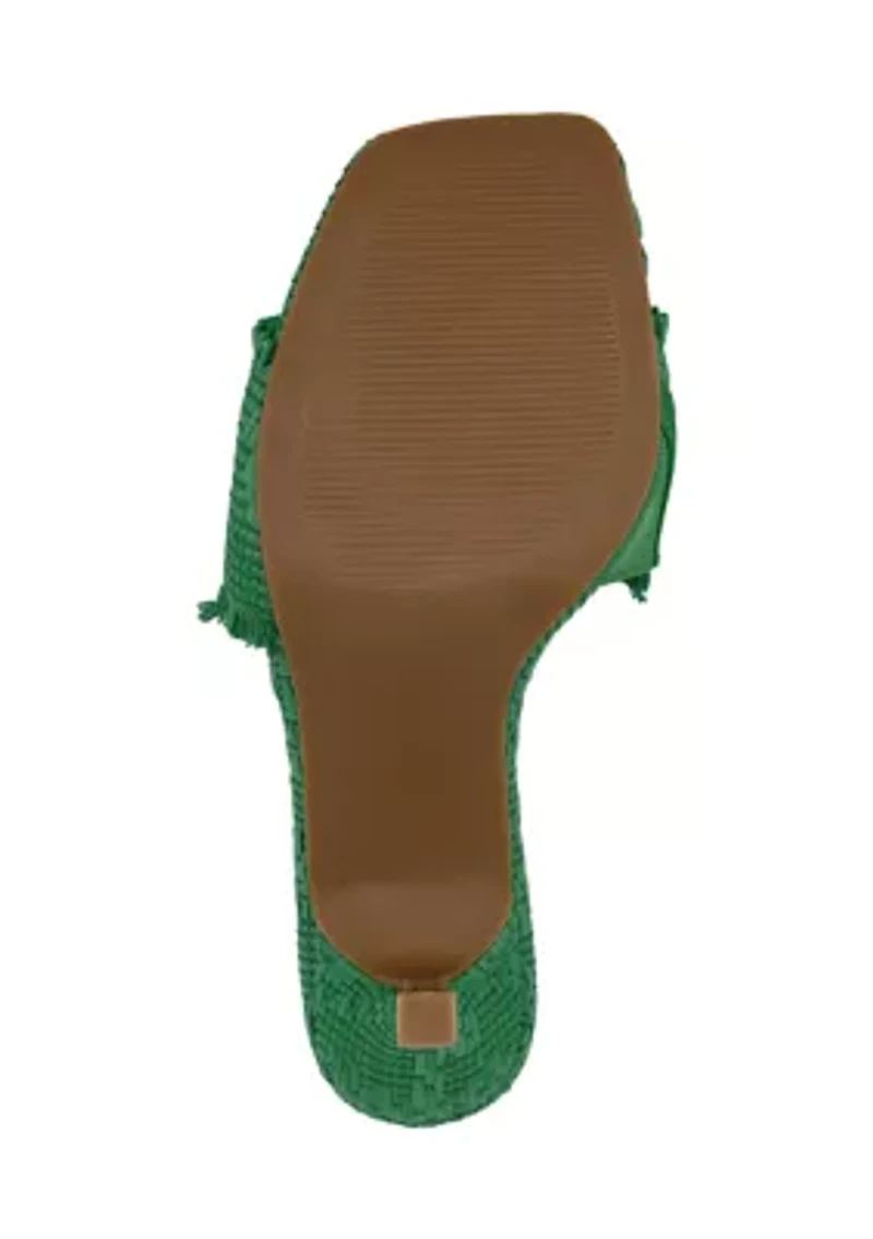 Lucia Raffia Dress Slide Sandals