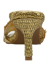 Lucia Raffia Dress Slide Sandals