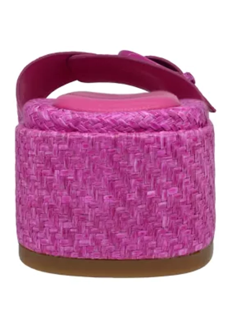 Athena Buckle Heeled Slide Sandals