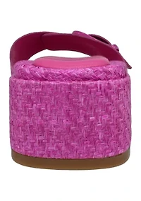 Athena Buckle Heeled Slide Sandals