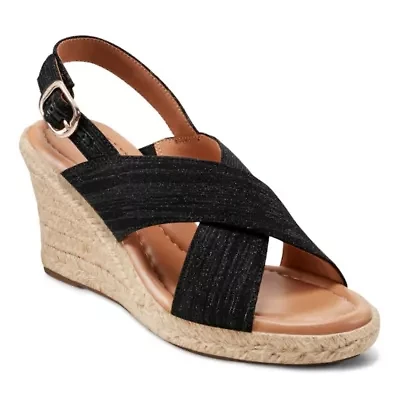 Ariane Open Toe Slingback Wedge Sandals