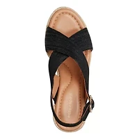 Ariane Open Toe Slingback Wedge Sandals