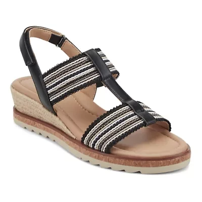 Selene Strappy Low Wedge Slingback Sandals
